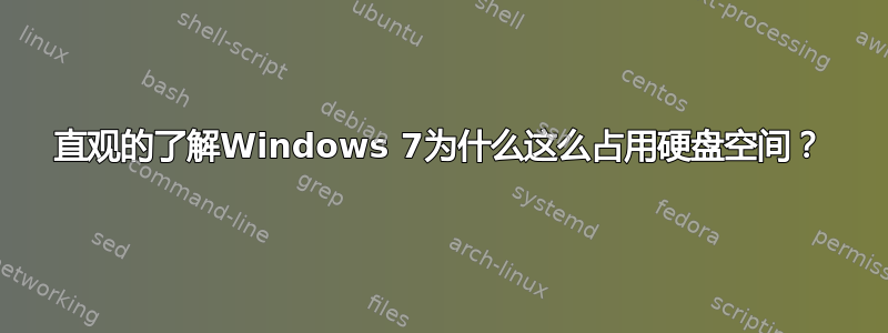 直观的了解Windows 7为什么这么占用硬盘空间？