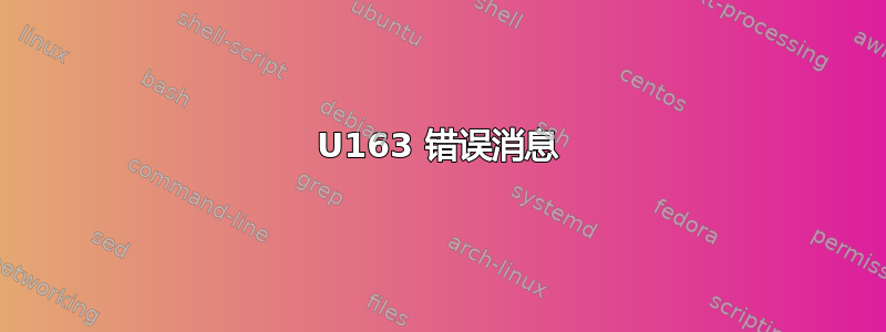 U163 错误消息