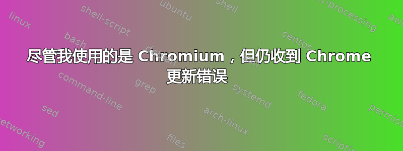 尽管我使用的是 Chromium，但仍收到 Chrome 更新错误 