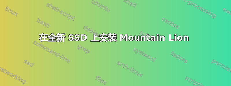 在全新 SSD 上安装 Mountain Lion