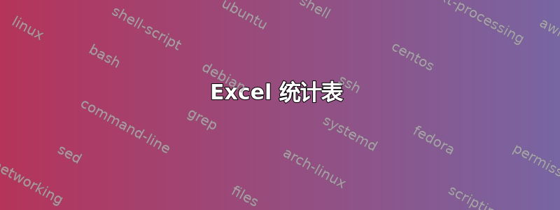 Excel 统计表