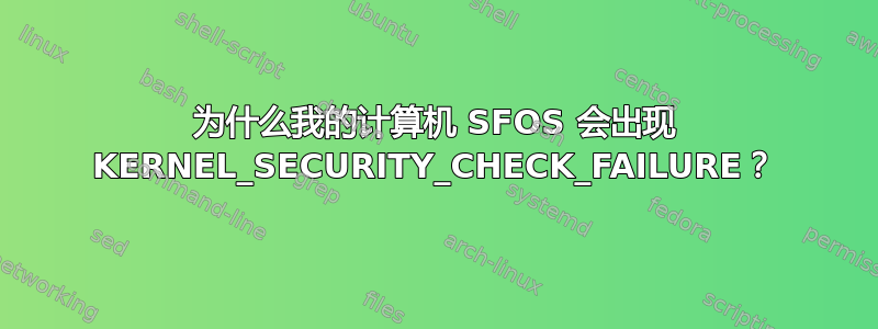 为什么我的计算机 SFOS 会出现 KERNEL_SECURITY_CHECK_FAILURE？