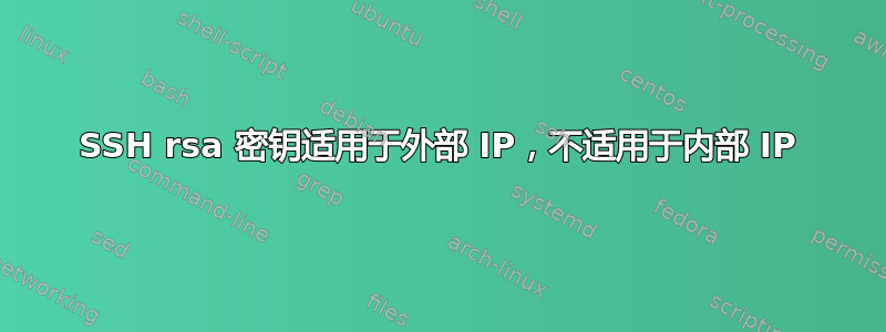 SSH rsa 密钥适用于外部 IP，不适用于内部 IP