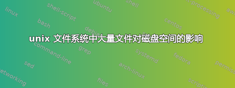 unix 文件系统中大量文件对磁盘空间的影响