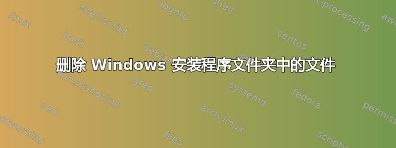 删除 Windows 安装程序文件夹中的文件