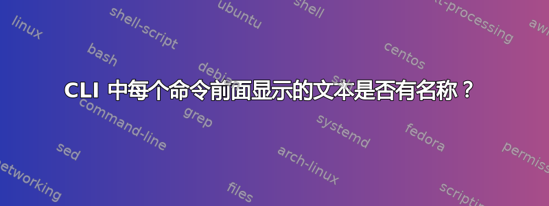 CLI 中每个命令前面显示的文本是否有名称？