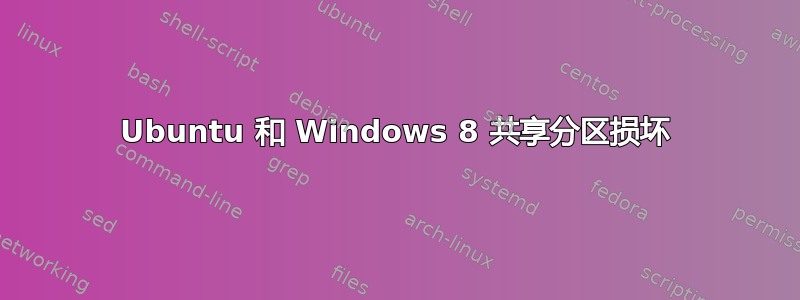 Ubuntu 和 Windows 8 共享分区损坏