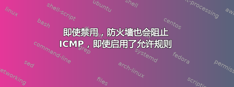 即使禁用，防火墙也会阻止 ICMP，即使启用了允许规则