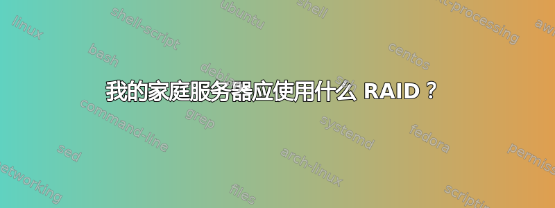 我的家庭服务器应使用什么 RAID？