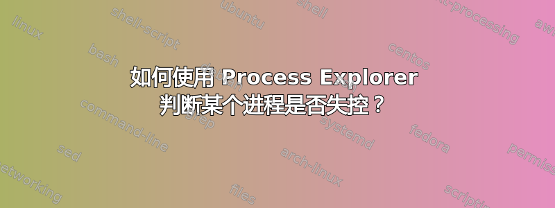 如何使用 Process Explorer 判断某个进程是否失控？