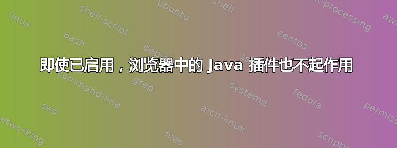 即使已启用，浏览器中的 Java 插件也不起作用