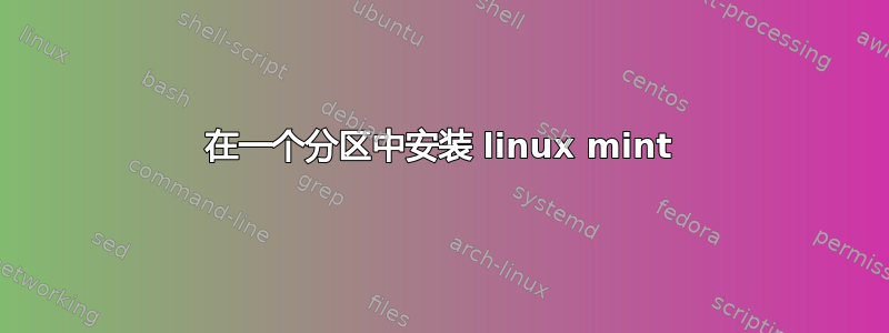 在一个分区中安装 linux mint