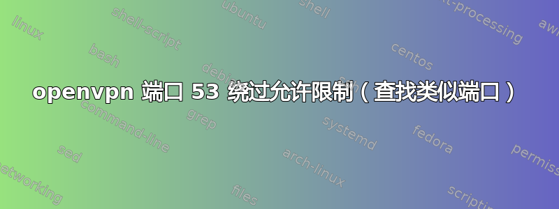 openvpn 端口 53 绕过允许限制（查找类似端口）