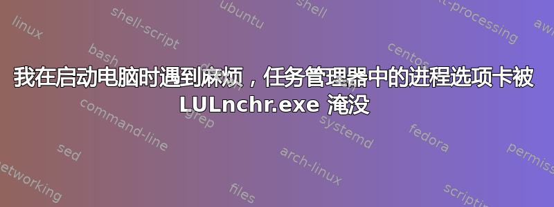 我在启动电脑时遇到麻烦，任务管理器中的进程选项卡被 LULnchr.exe 淹没