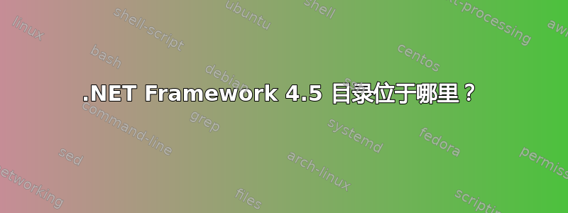 .NET Framework 4.5 目录位于哪里？