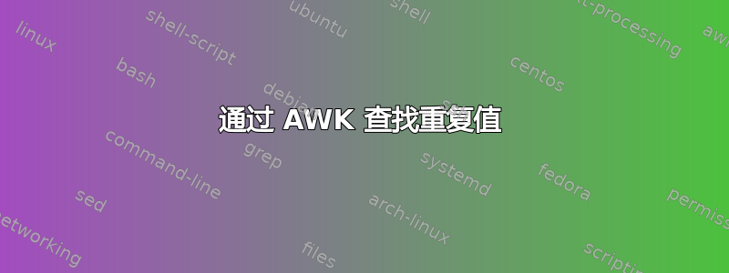 通过 AWK 查找重复值