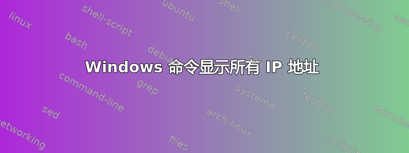 Windows 命令显示所有 IP 地址