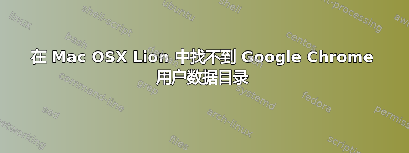 在 Mac OSX Lion 中找不到 Google Chrome 用户数据目录