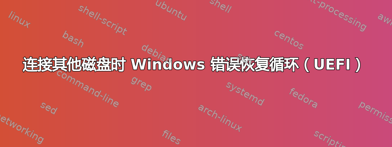 连接其他磁盘时 Windows 错误恢复循环（UEFI）