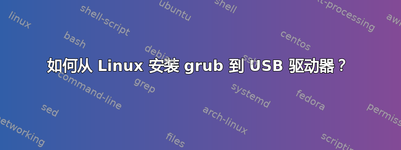 如何从 Linux 安装 grub 到 USB 驱动器？