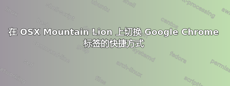 在 OSX Mountain Lion 上切换 Google Chrome 标签的快捷方式