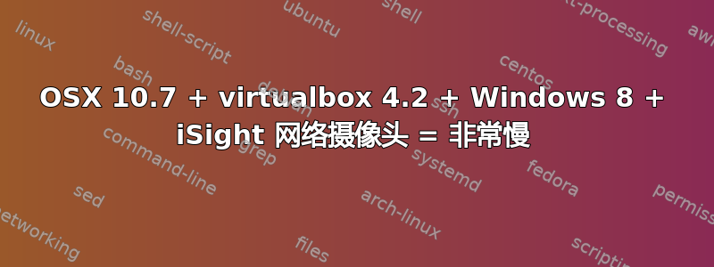 OSX 10.7 + virtualbox 4.2 + Windows 8 + iSight 网络摄像头 = 非常慢