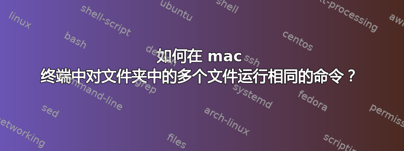 如何在 mac 终端中对文件夹中的多个文件运行相同的命令？