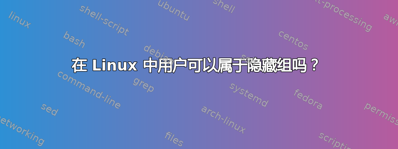 在 Linux 中用户可以属于隐藏组吗？