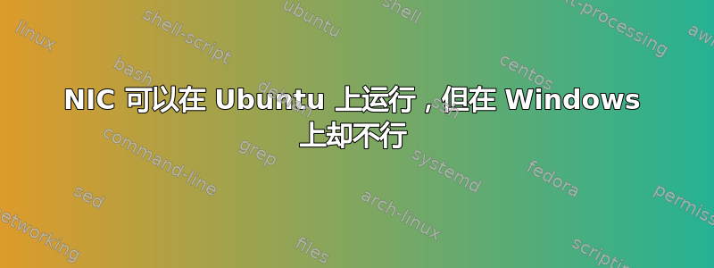 NIC 可以在 Ubuntu 上运行，但在 Windows 上却不行