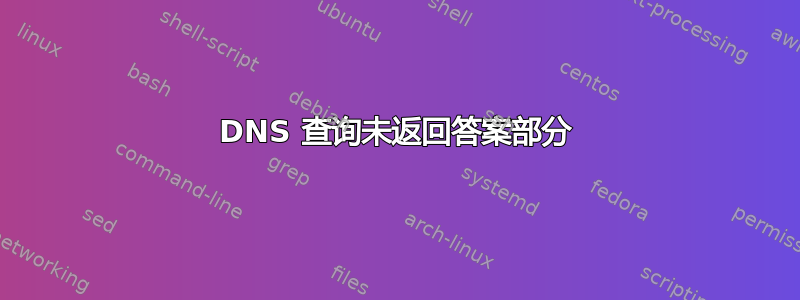 DNS 查询未返回答案部分