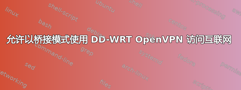 允许以桥接模式使用 DD-WRT OpenVPN 访问互联网