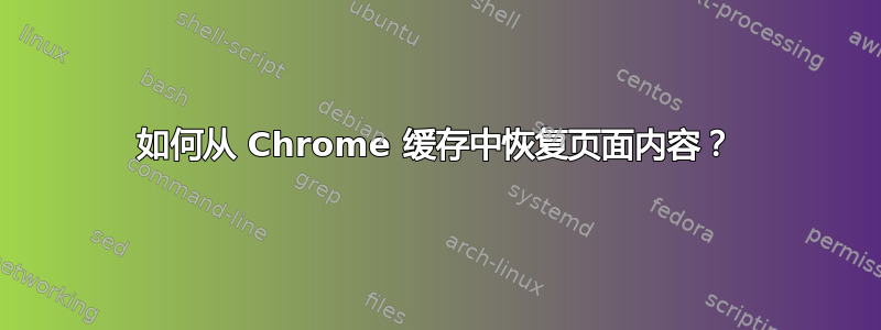 如何从 Chrome 缓存中恢复页面内容？