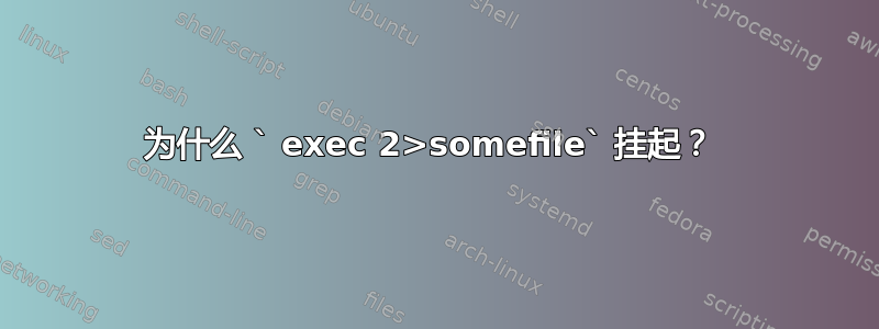 为什么 ` exec 2>somefile` 挂起？ 