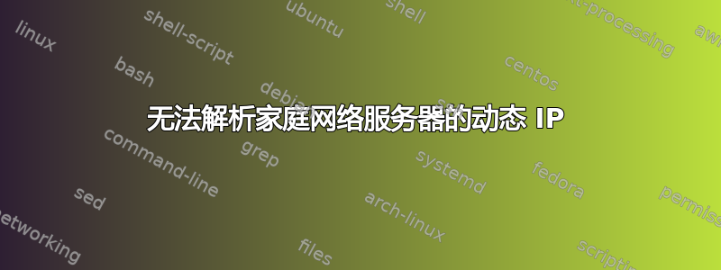 无法解析家庭网络服务器的动态 IP