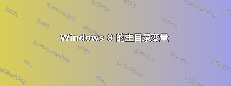 Windows 8 的主目录变量