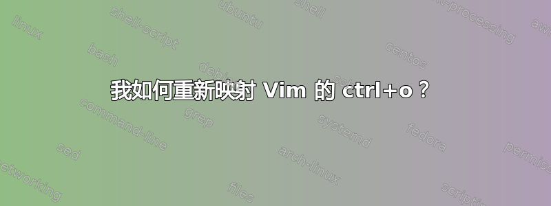 我如何重新映射 Vim 的 ctrl+o？