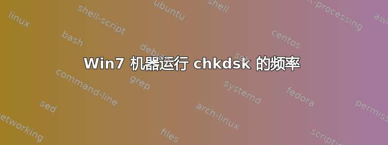 Win7 机器运行 chkdsk 的频率