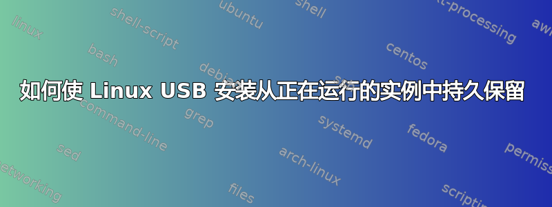 如何使 Linux USB 安装从正在运行的实例中持久保留