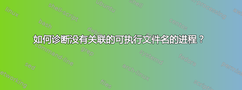 如何诊断没有关联的可执行文件名的进程？