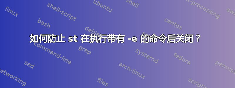 如何防止 st 在执行带有 -e 的命令后关闭？