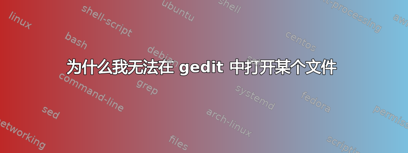 为什么我无法在 gedit 中打开某个文件