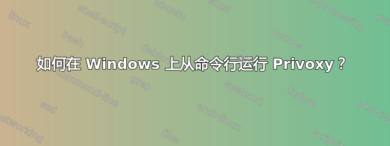 如何在 Windows 上从命令行运行 Privoxy？