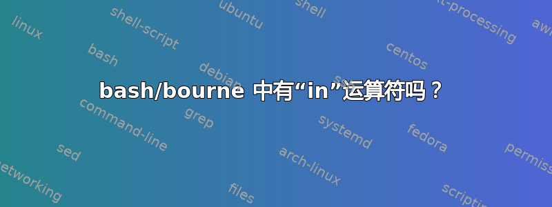 bash/bourne 中有“in”运算符吗？