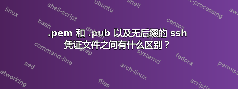 .pem 和 .pub 以及无后缀的 ssh 凭证文件之间有什么区别？