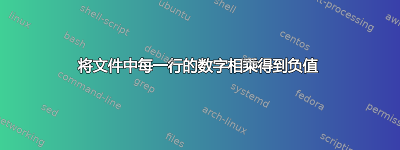 将文件中每一行的数字相乘得到负值