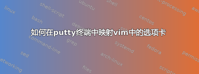 如何在putty终端中映射vim中的选项卡