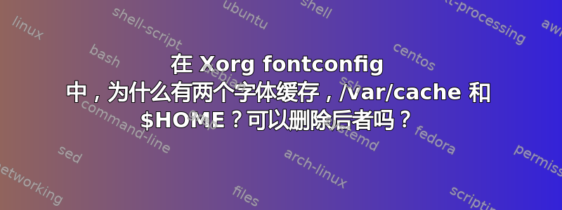 在 Xorg fontconfig 中，为什么有两个字体缓存，/var/cache 和 $HOME？可以删除后者吗？