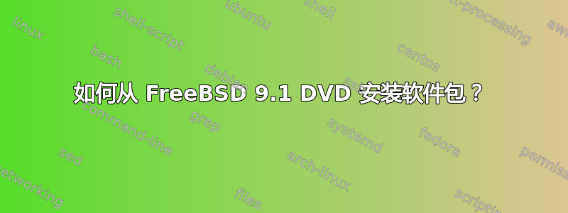 如何从 FreeBSD 9.1 DVD 安装软件包？