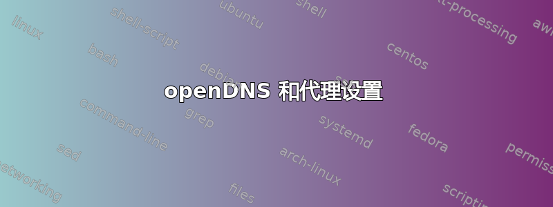 openDNS 和代理设置