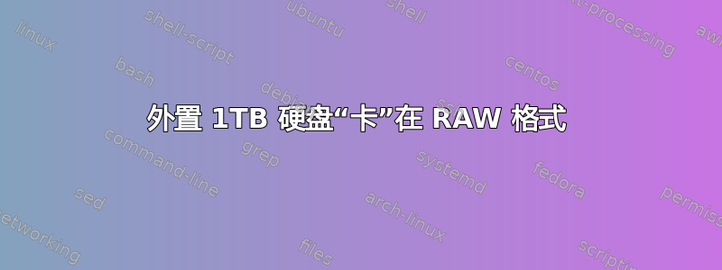 外置 1TB 硬盘“卡”在 RAW 格式